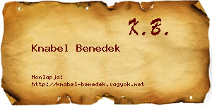 Knabel Benedek névjegykártya