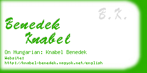 benedek knabel business card